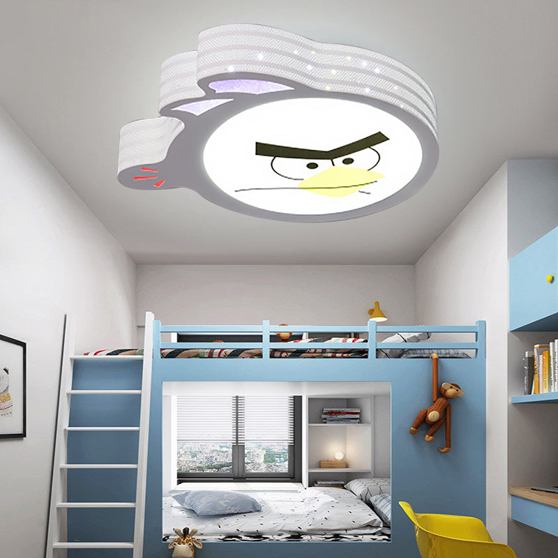 Plafonnier encastré en forme de dessin animé pour chambre d'enfant, luminaire de plafond moderne en acrylique en blanc