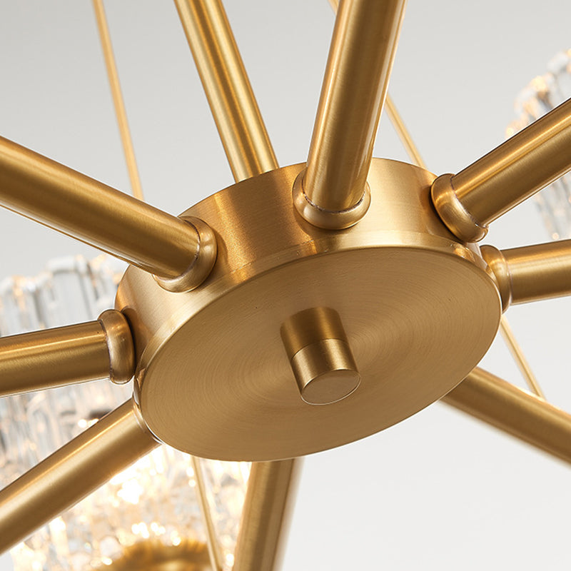 3/6/8-Licht handgefertigtes strukturiertes Glas Kronleuchter postmoderner Messingzylinder Esszimmer Hängende Deckenleuchte