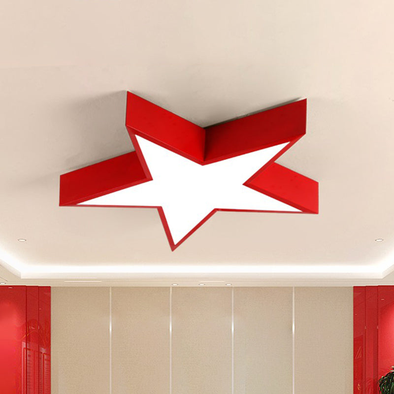 Plafonnier encastré Pentastar rouge, éclairage LED minimaliste en acrylique pour salle de réunion