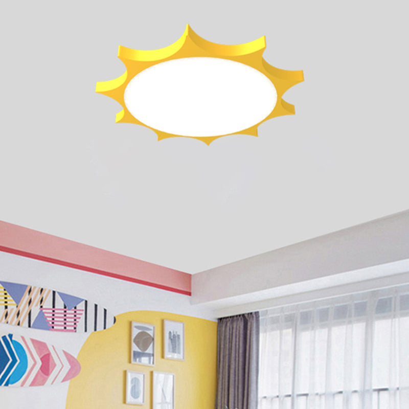 Lampada da soffitto semplice a LED con montaggio a incasso Lampada da soffitto gialla Sun con acrilico per la scuola materna