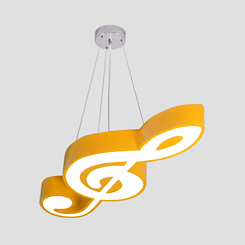 Acrylic Note Shaped Pendant Chandelier Creative LED Suspension Lighting Fixture for Dancing Room