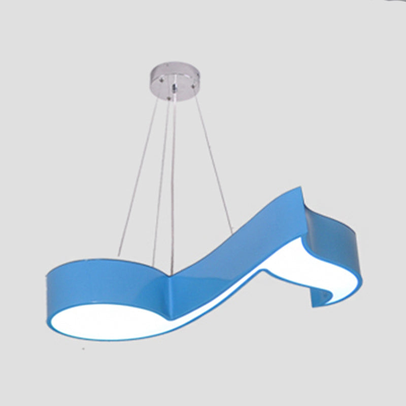 Acrylic Note Shaped Pendant Chandelier Creative LED Suspension Lighting Fixture for Dancing Room