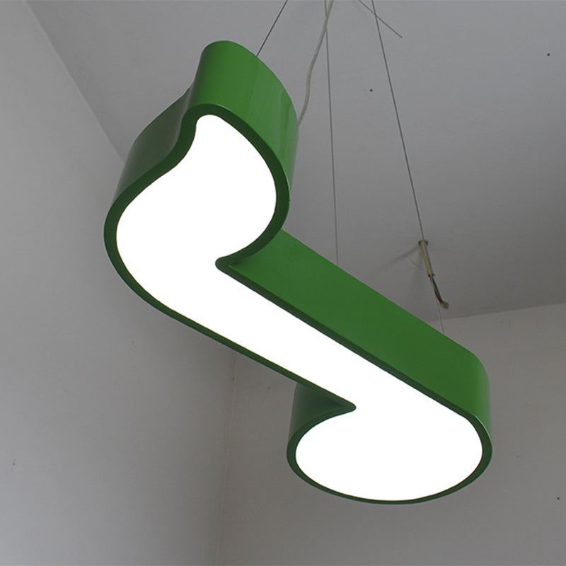 Acrylic Note Shaped Pendant Chandelier Creative LED Suspension Lighting Fixture for Dancing Room