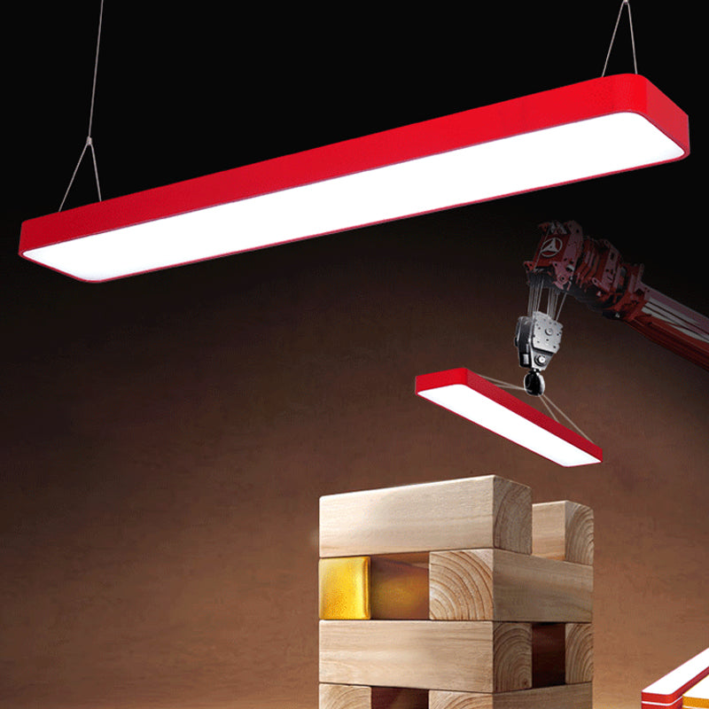 Rectangle Chandelier Light Kit Contemporary Acrylic LED Playroom Ceiling Pendant