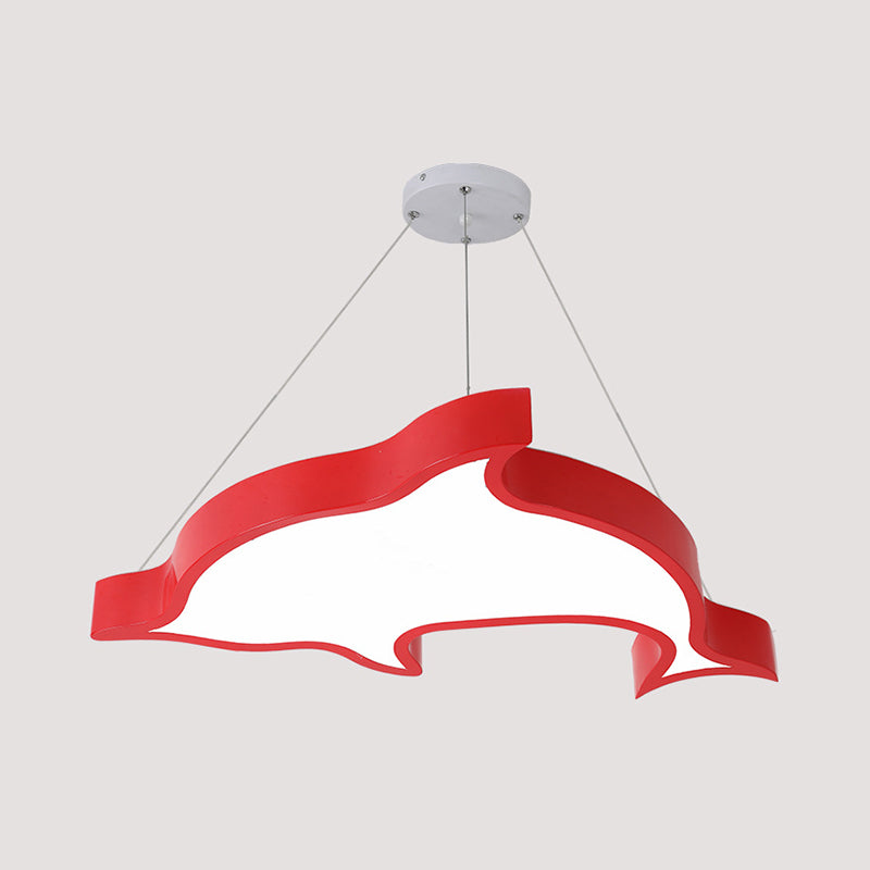 Dolphin Shaped Corridor Hanging Light Fixture Acrylic LED Cartoon Chandelier Lighting