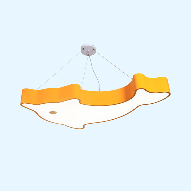LED Bedroom Chandelier Minimalist Hanging Pendant Light with Dolphin Acrylic Shade