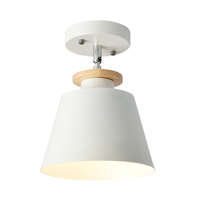 Simple Barrel Semi Flush Plafondlamp Metaal 1 Lichtgang Flexibele Semi Mount Verlichting