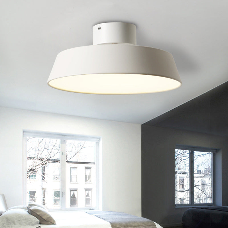 Dining Room LED Semi Flush Light Simplicity Metal Ceiling Lighting with Barn Acrylic Shade