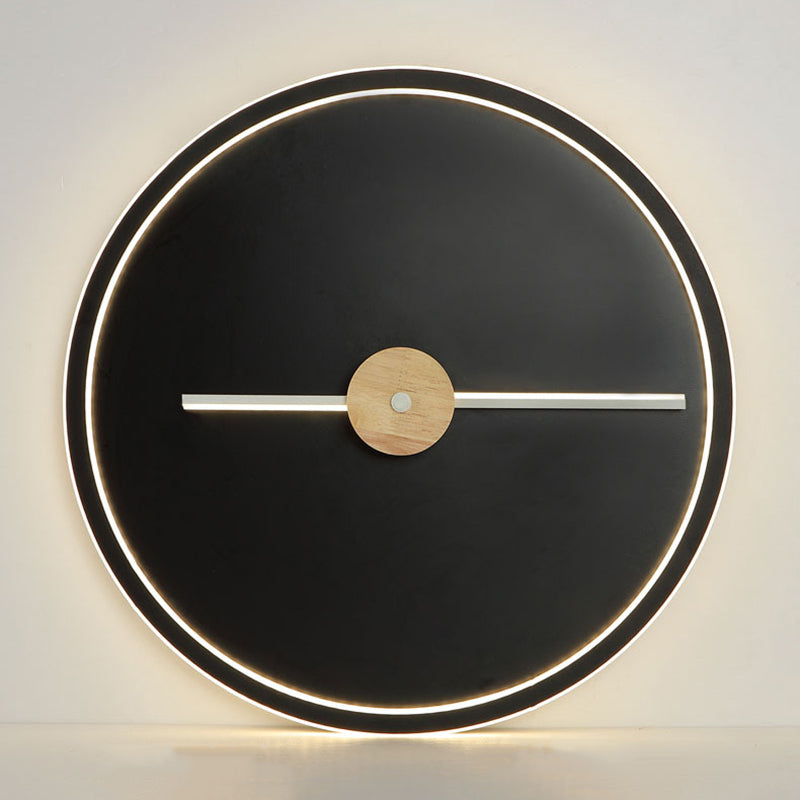 Clock Shaped Flush Mount Lamp Simple Acrylic LED Bedroom Close to Ceiling Light
