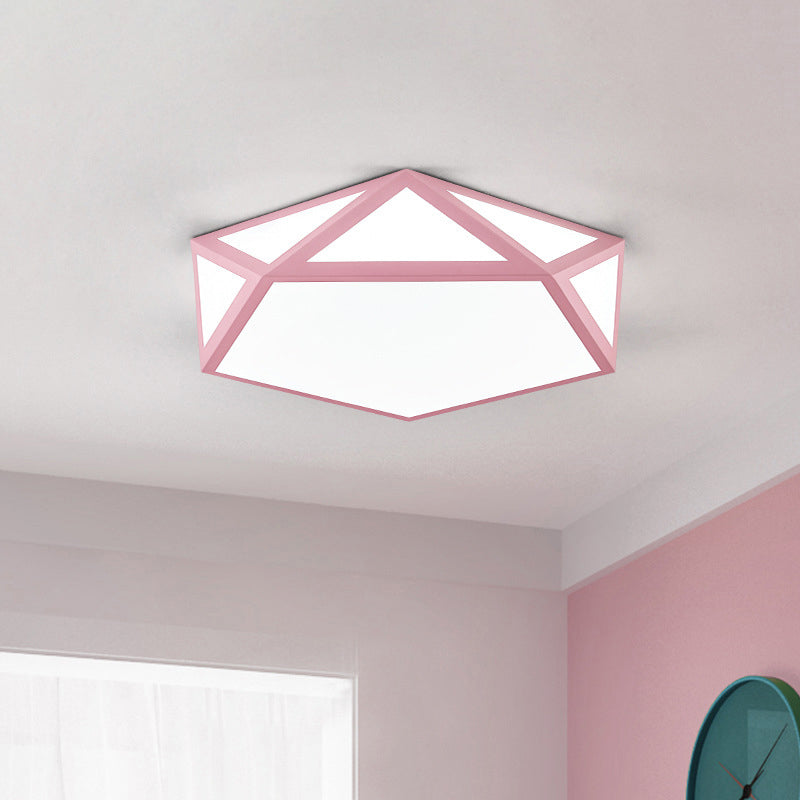 Acryl Pentagon Flush Mount Light Halterung Einfachheit LED Ceiling Flush für Schlafzimmer