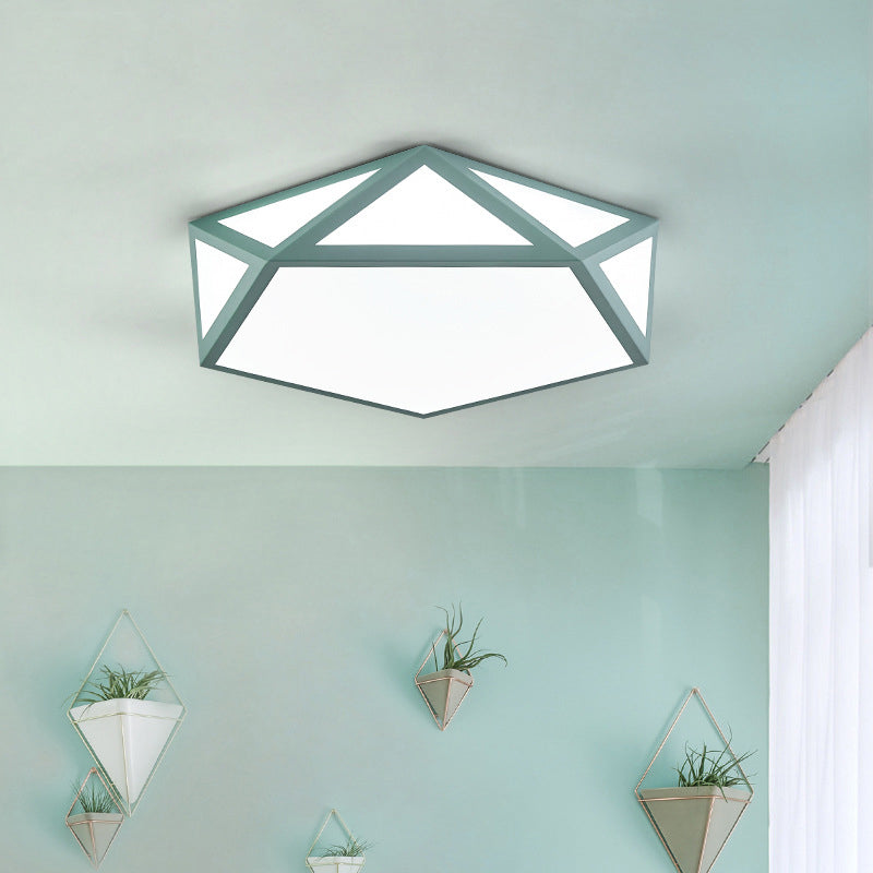 Acryl Pentagon Flush Mount Light Halterung Einfachheit LED Ceiling Flush für Schlafzimmer