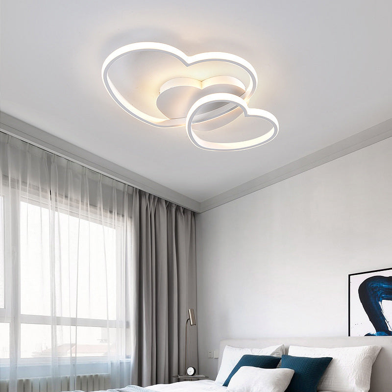 Metal Loving Heart Flush Light Contemporary LED Close to Massimale Illuminazione per Bedroom