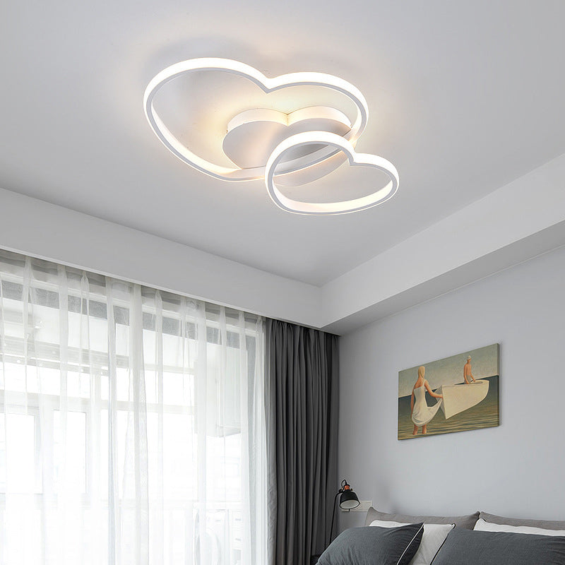 Metal Loving Heart Flush Light Contemporary LED Close to Massimale Illuminazione per Bedroom