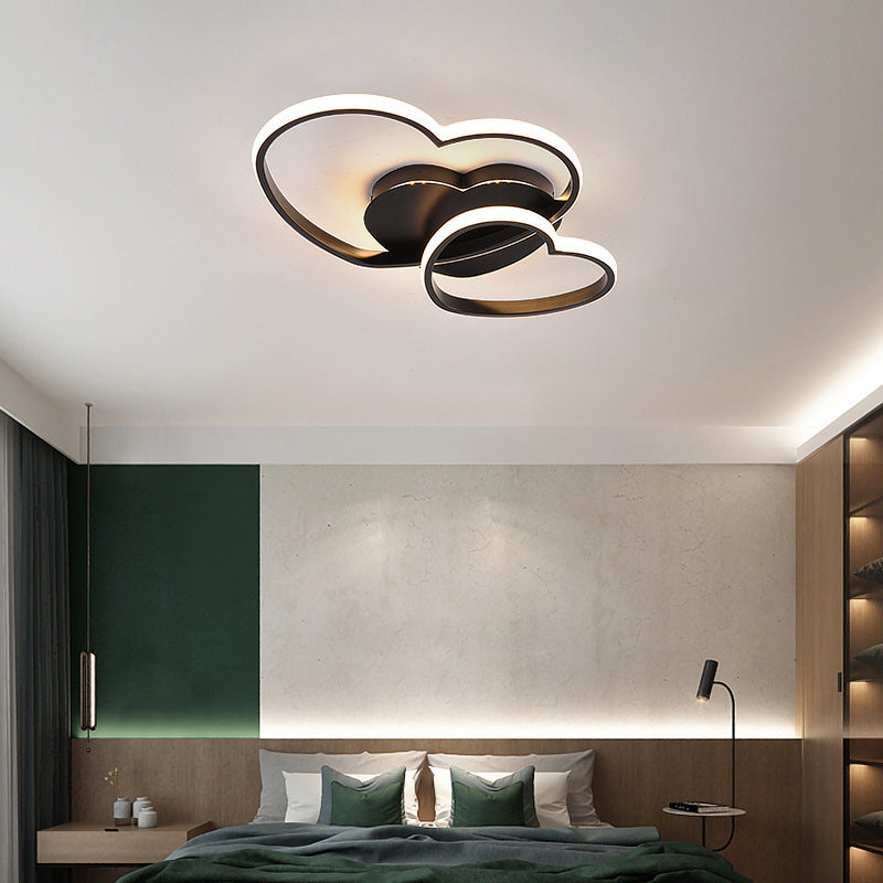 Metal Loving Heart Flush Light Contemporary LED Close to Massimale Illuminazione per Bedroom