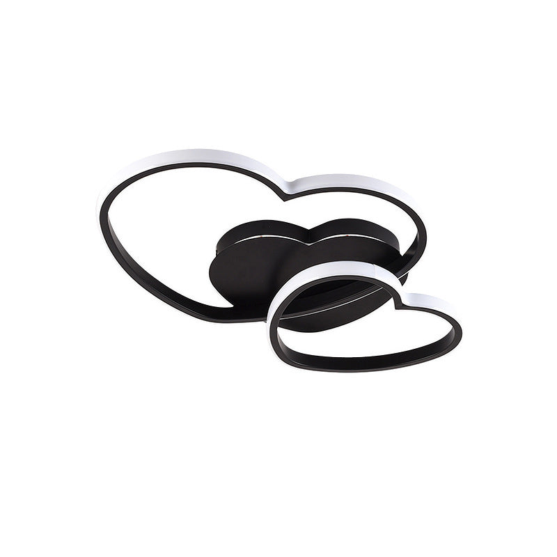 Metal Loving Heart Flush Light Contemporary LED Close to Massimale Illuminazione per Bedroom