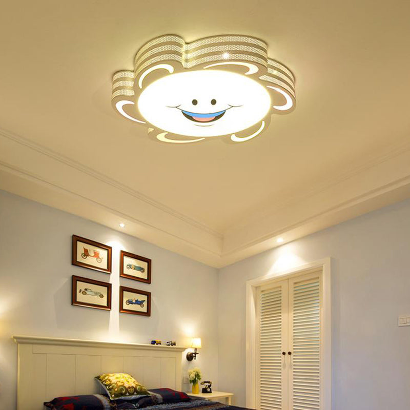 Einfachheit Sonne geformte Deckenbefestigung Acryl Mädchen Schlafzimmer LED Flush Mount Lampe
