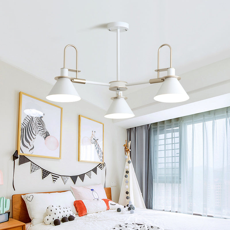 Trump Metal Hanging Chandelier Luz de colgante de suspensión modernista con diseño radial para dormitorio