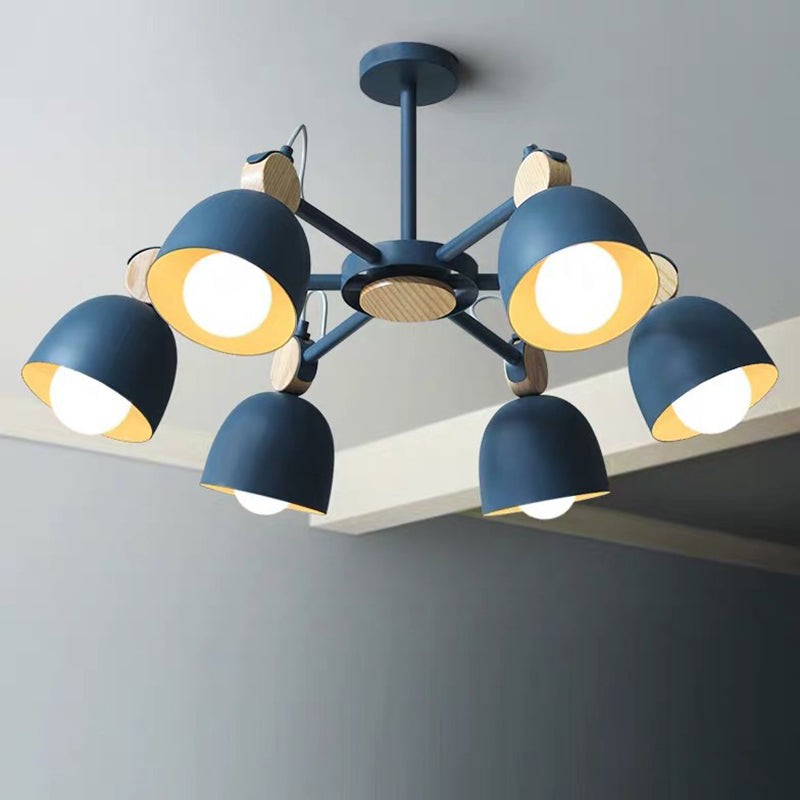 Luz semi empotrada de metal tipo cúpula, iluminación moderna de madera cerca del techo con junta ajustable