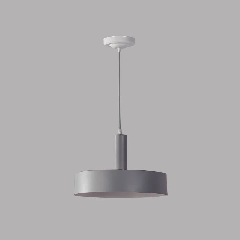 Round Bedroom Drop Lamp Metallic 1-Head Contemporary Hanging Ceiling Light
