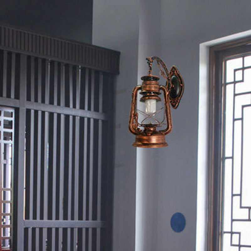 1 lichte wandmontage lamp industriële stijl helder glas kerosine metalen wandverlichting ideeën