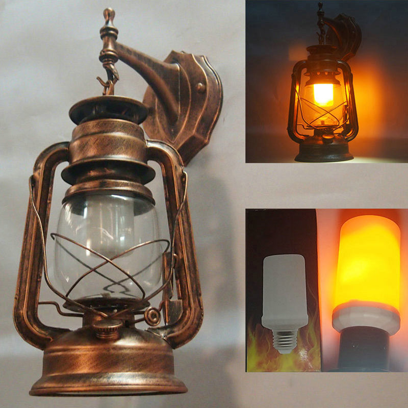 1 lichte wandmontage lamp industriële stijl helder glas kerosine metalen wandverlichting ideeën