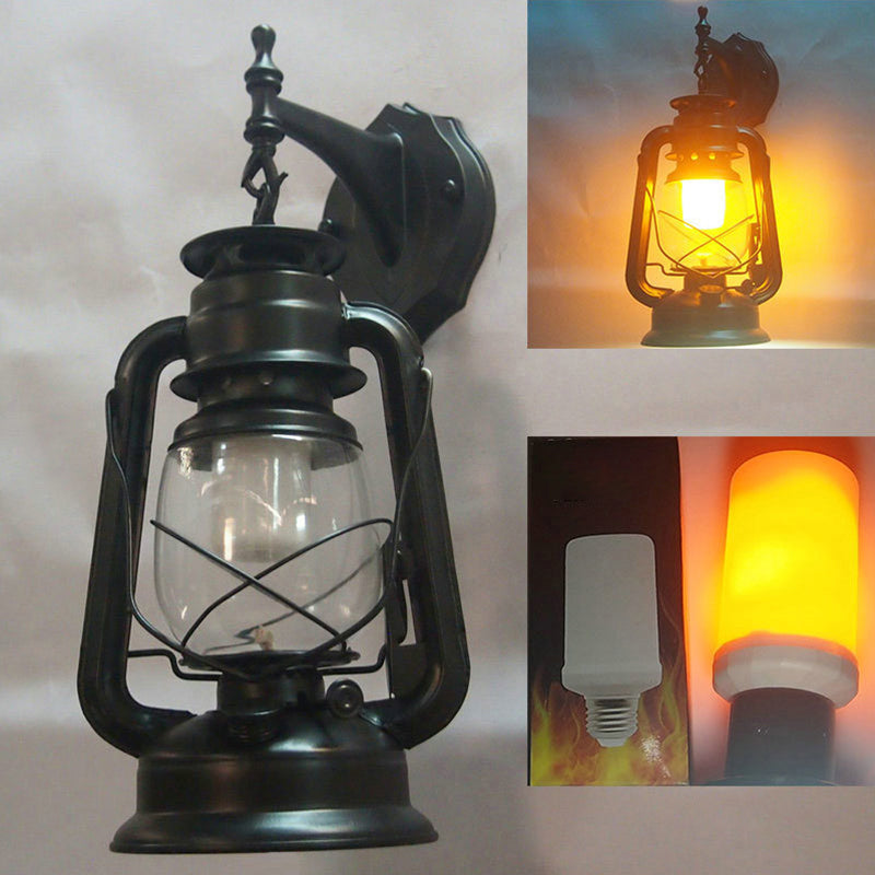 1 lichte wandmontage lamp industriële stijl helder glas kerosine metalen wandverlichting ideeën