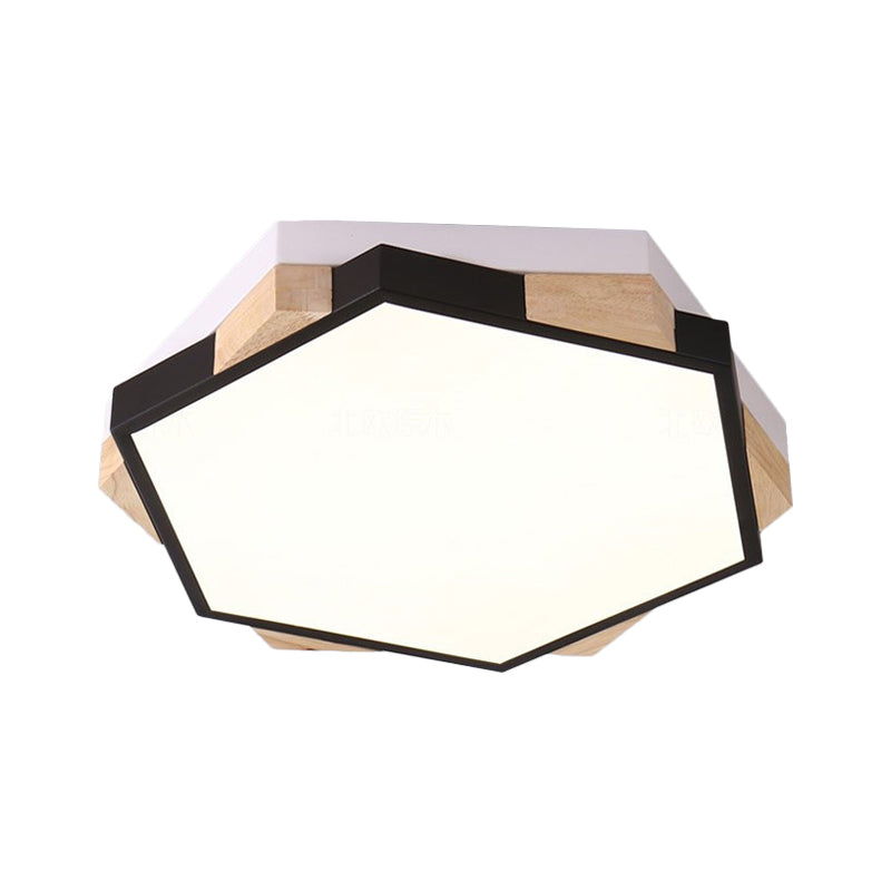 Style nordique Hexagon Flush Mount Light Acrylic Ceiling Lamp for Study Room