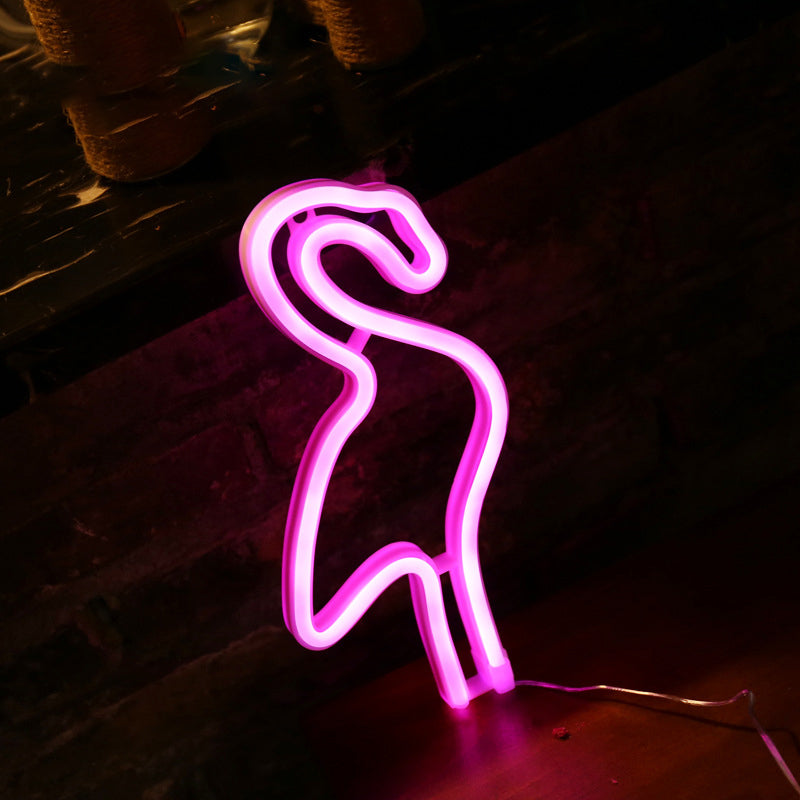 Batteria creativa LAMPA LAMPAGNO NOTTE NOTTE Night Light White Flamingo USB Night Lighting con tonalità di plastica