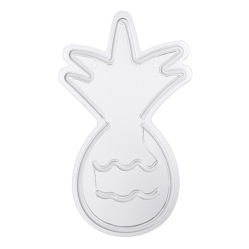 Cartoon Pineapple Mini Nightstand Lighting Plastic LED Bedroom Night Light in White