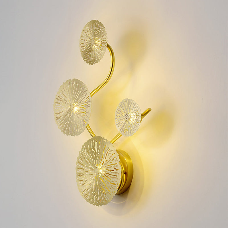 Lotus Leaf Metal Wall Light Sconce Modernity Wall Mounted Lamp for Living Room