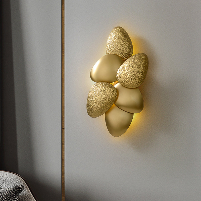 Cobblestone Wall Lighting Minimalist Metal LED Brass Wall Hanging Light for Living Room