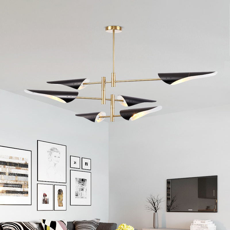 Illuminazione del lampadario Quill Modernista Metal Living Soggio