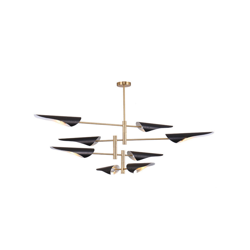 Illuminazione del lampadario Quill Modernista Metal Living Soggio