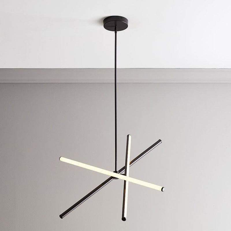 Burst -LED -Anhänger Kronleuchter zeitgenössischer 3 Lampenmetallic Suspension Light für Wohnzimmer