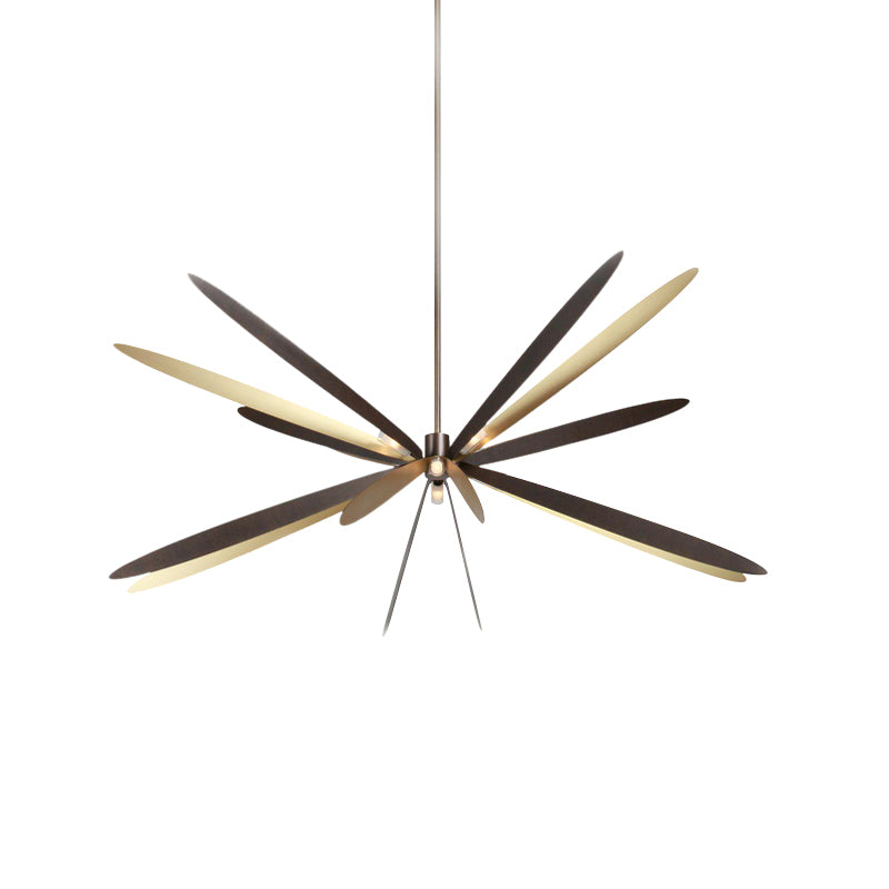 Simplicidad 6 Bulbos Candelier de techo Black Dragonfly Lighting con sombra de metal