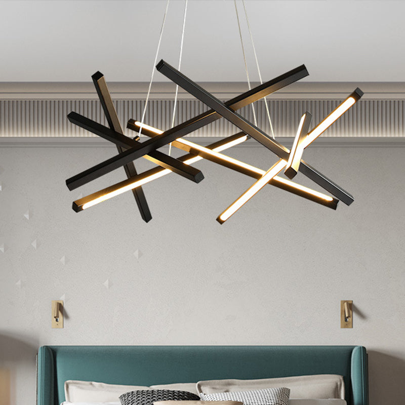 Criss Criss Lampone a sospensione lineare Modernista Modernista Acrilico Sala da pranzo LED Sospensione LAMPAGGIO