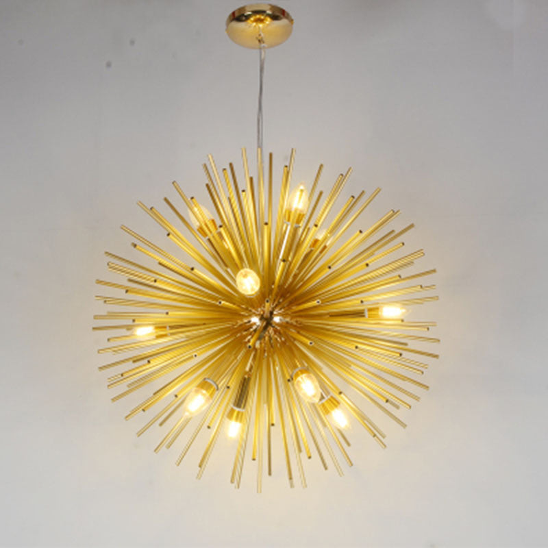 Gold Sputnik Decke Kronleuchter Modernist 9 Köpfe Metall Drop Anhänger für Wohnzimmer