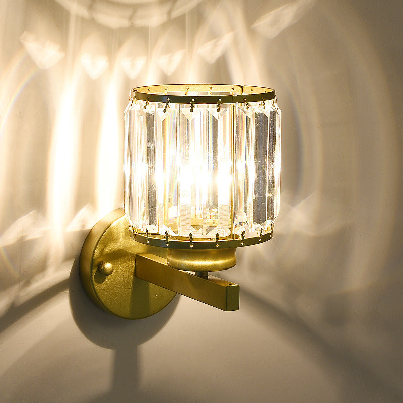 Iluminación de pared del corredor de cilindros Cristal biselado tradicional 1 Bulbo de pared colgante de pared