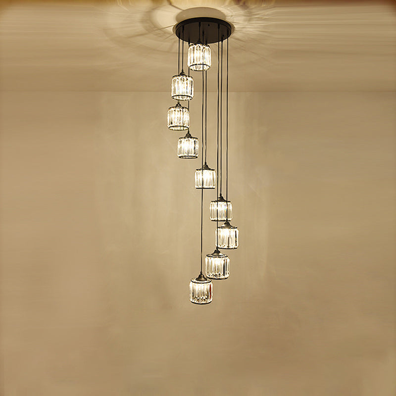 Tamburo cramello cristallo crystal a sospensione canotta rustica sala da pranzo in basso in nero