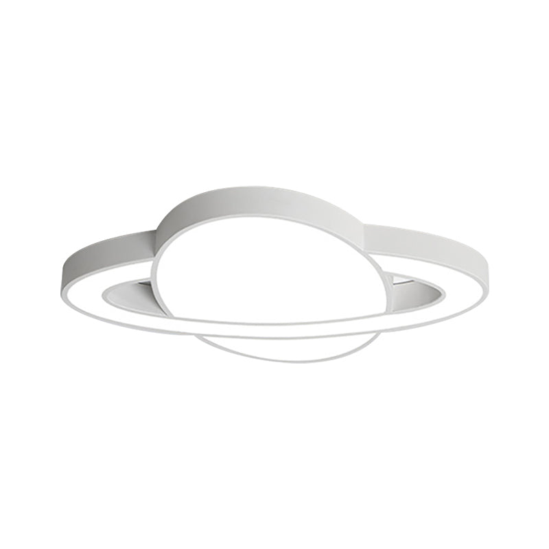 White/Pink/Yellow/Blue Planet Shape Flush Mount Lamp Nordic Style Acrylic LED Ceiling Light Fixture for Kid Bedroom