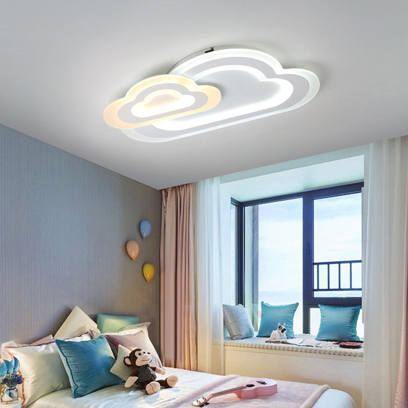 Plafonnier contemporain à panneau mince en acrylique blanc LED, luminaire de plafond pour chambre de bébé