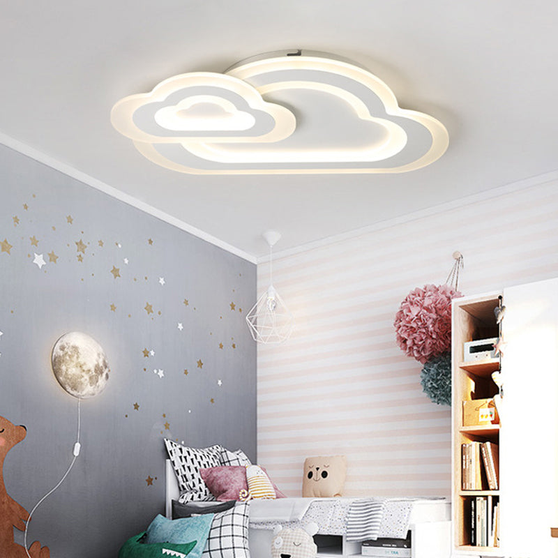 Plafonnier contemporain à panneau mince en acrylique blanc LED, luminaire de plafond pour chambre de bébé