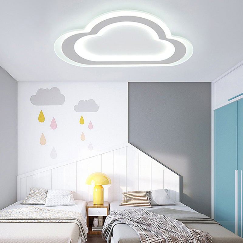 Plafonnier contemporain à panneau mince en acrylique blanc LED, luminaire de plafond pour chambre de bébé