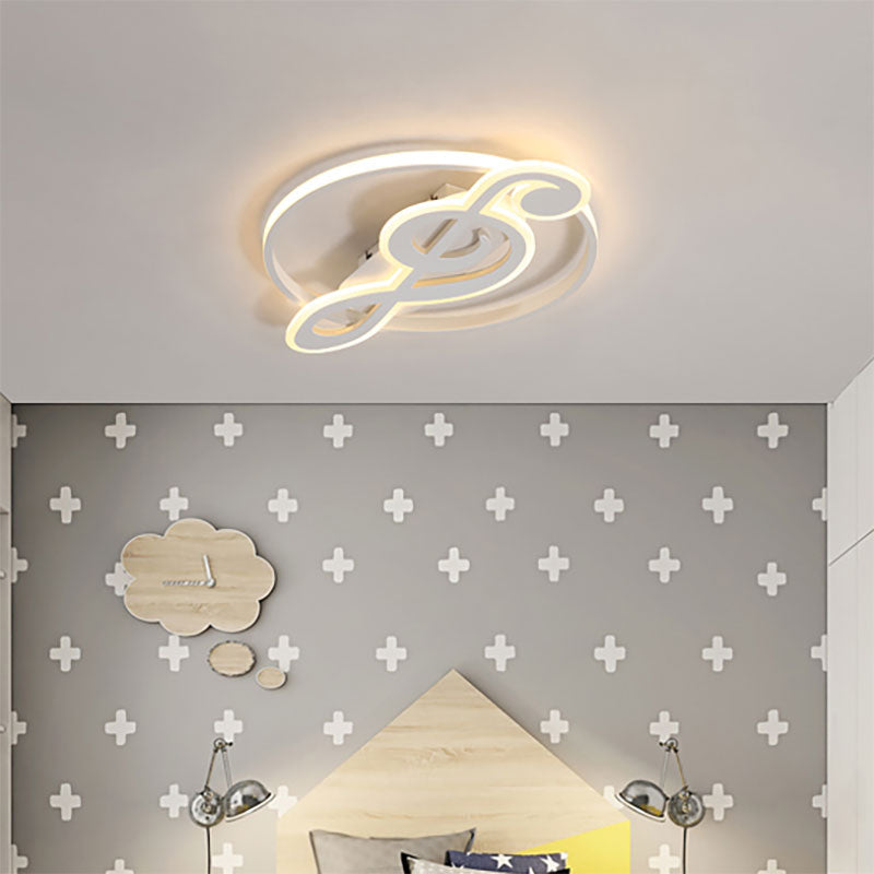 Candy Colored Musical Note Ceiling Mount Light Macaron Loft Acrylic LED Flush Light for Kid Bedroom