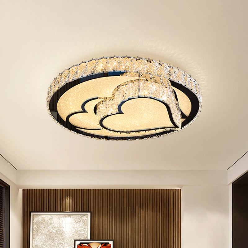 Embedded Crystal Clear Flush Light Loving Heart/Mushroom/Flower Modern Style Surface Mounted LED Ceiling Lamp