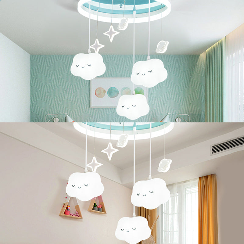 Sternenleitende Deckenmontage leichter Cartoon Acrylspüllicht mit rund grün für Baby Schlafzimmer