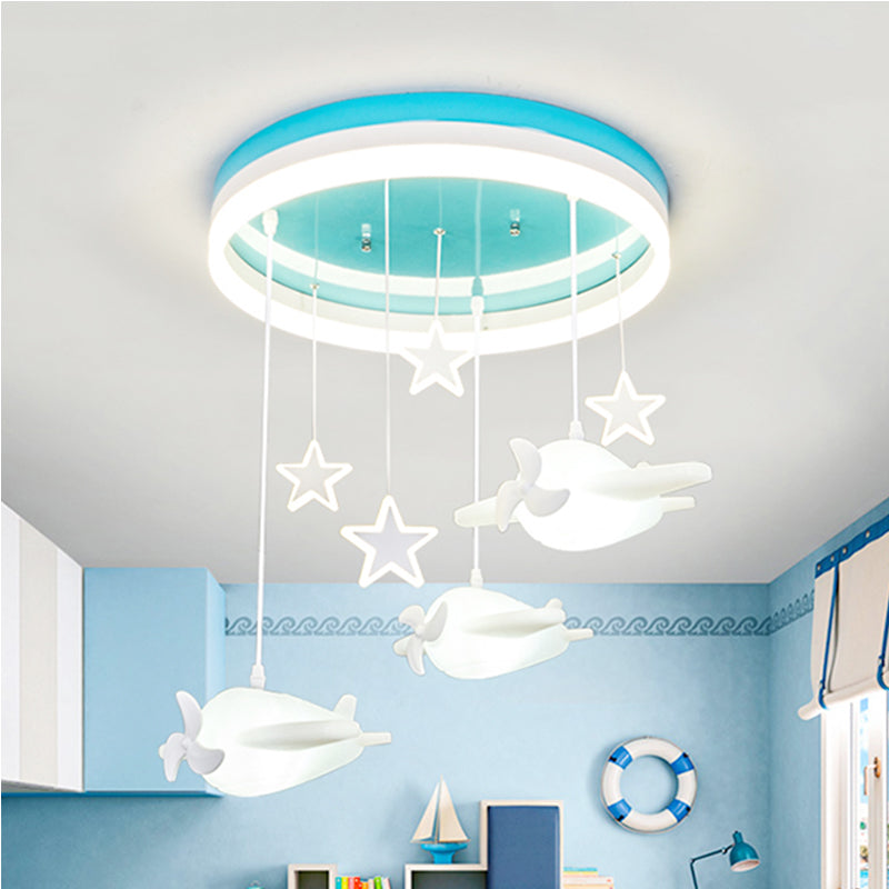 Sternenleitende Deckenmontage leichter Cartoon Acrylspüllicht mit rund grün für Baby Schlafzimmer