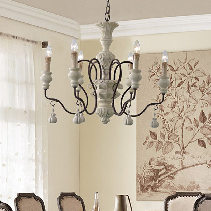 Iron Blanc Drop Pendant ARRM CURVE STATUAL CHANDELER LORA