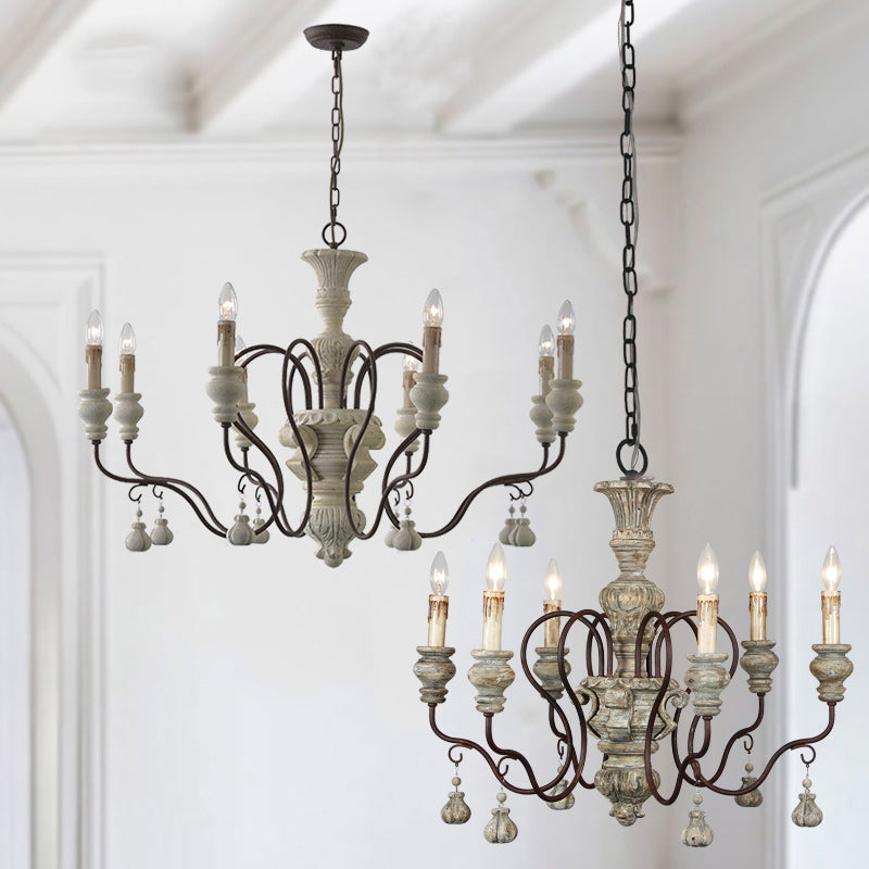 Iron Blanc Drop Pendant ARRM CURVE STATUAL CHANDELER LORA