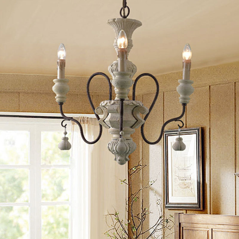 Iron Blanc Drop Pendant ARRM CURVE STATUAL CHANDELER LORA